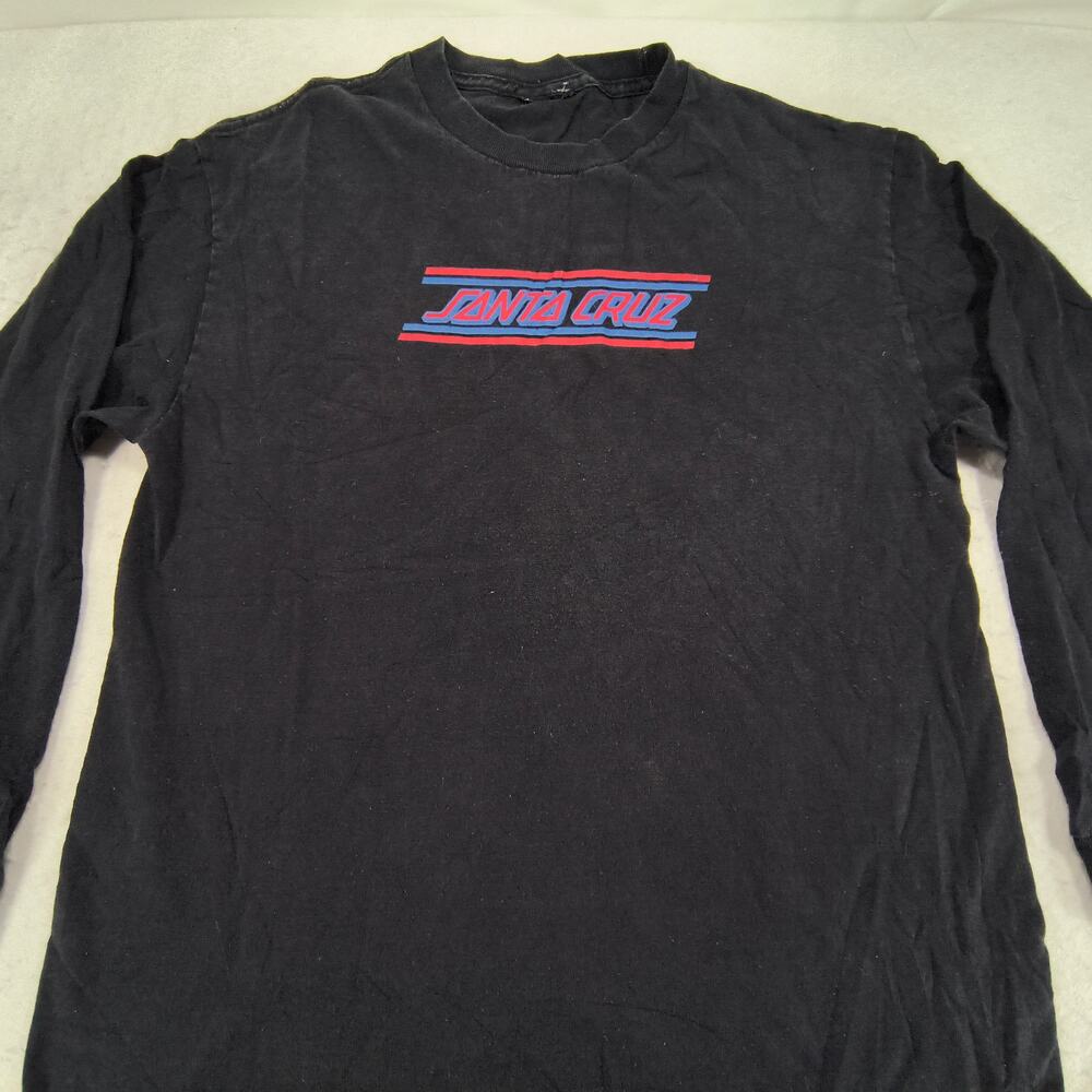 Santa Cruz Casual Crew Neck Long Sleeve Graphic T Shirt Mens Size M Black Red